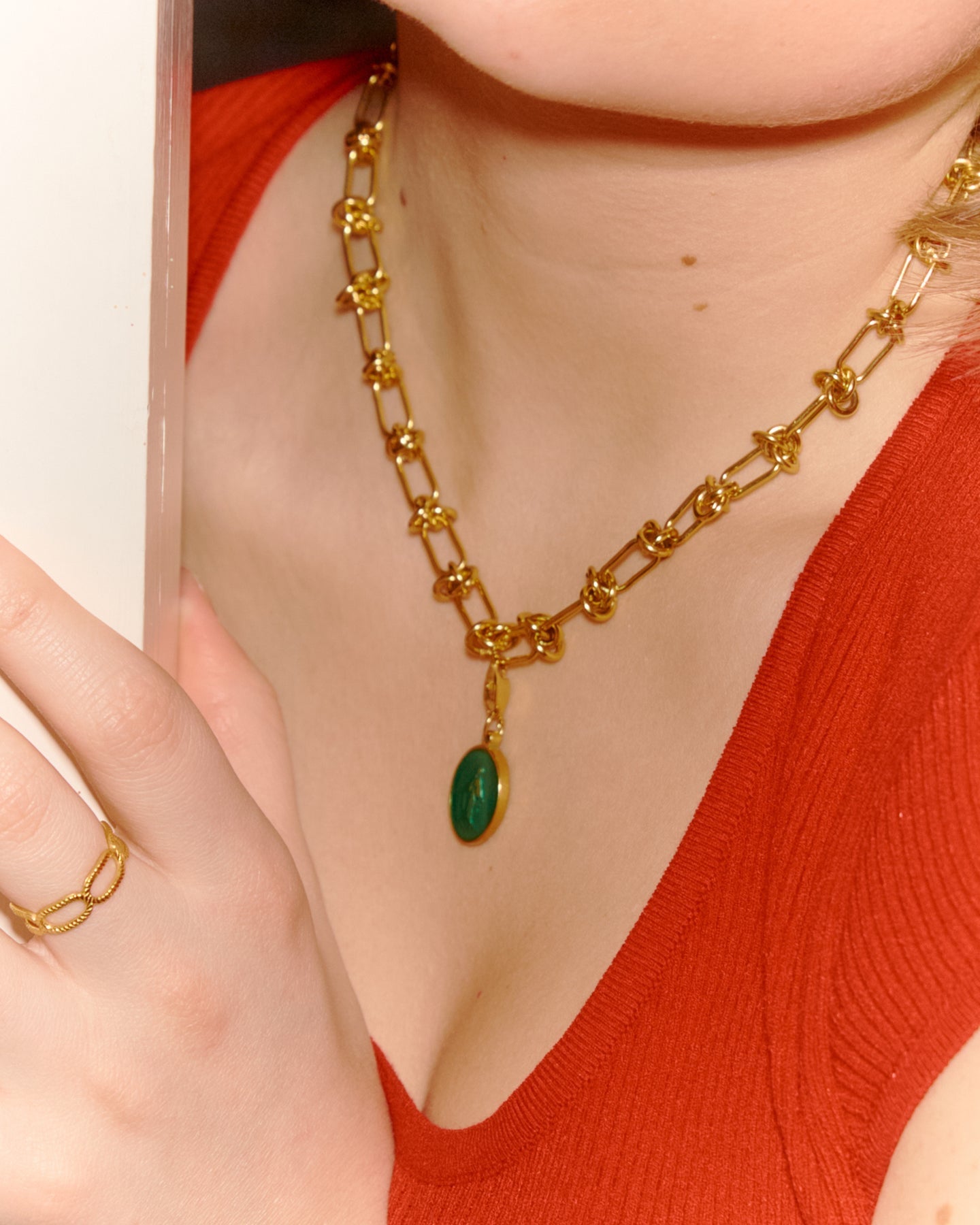 PALAS - Médaillon Madonne Glazed Emeralde Aqua