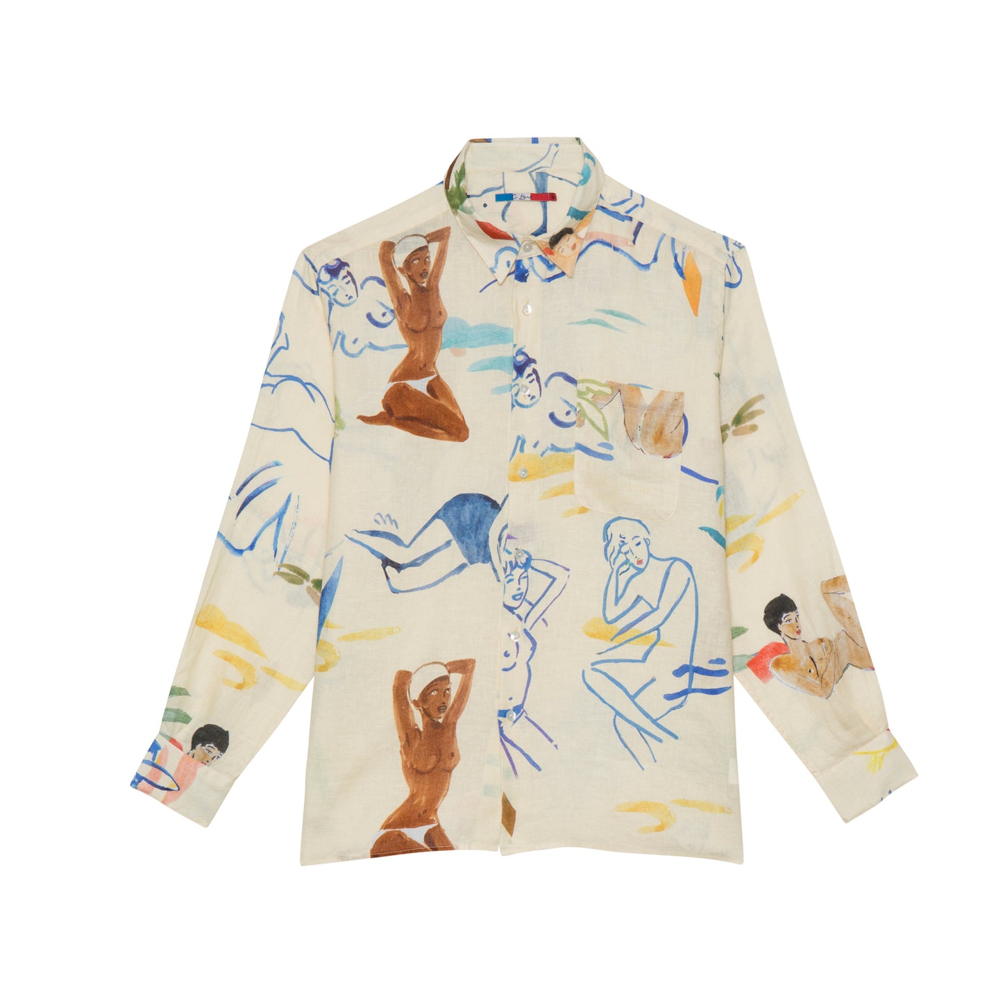 G.KERO - Chemise en Lin Crush Model Pink Hawai