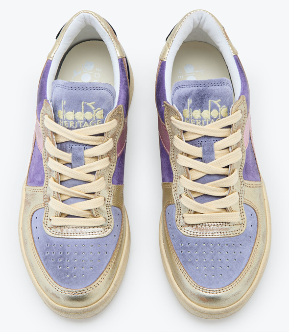 DIADORA – Halbhohe Sneakers aus Schweinsleder aus Metall