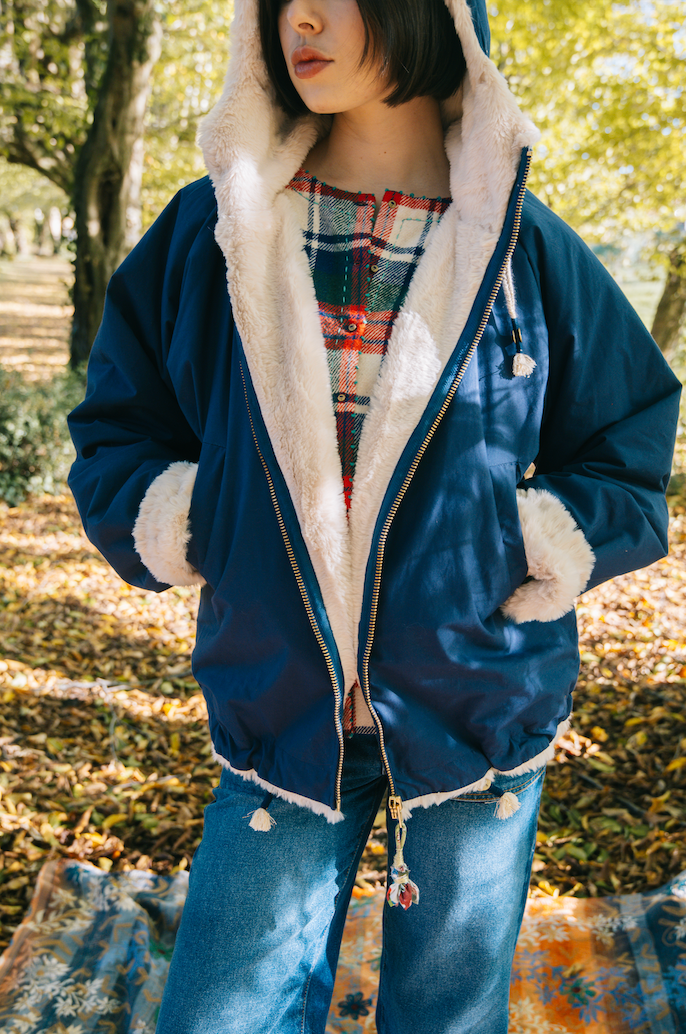 L’ÎLE BLEUE - MANTEAU HOODIE BLEU