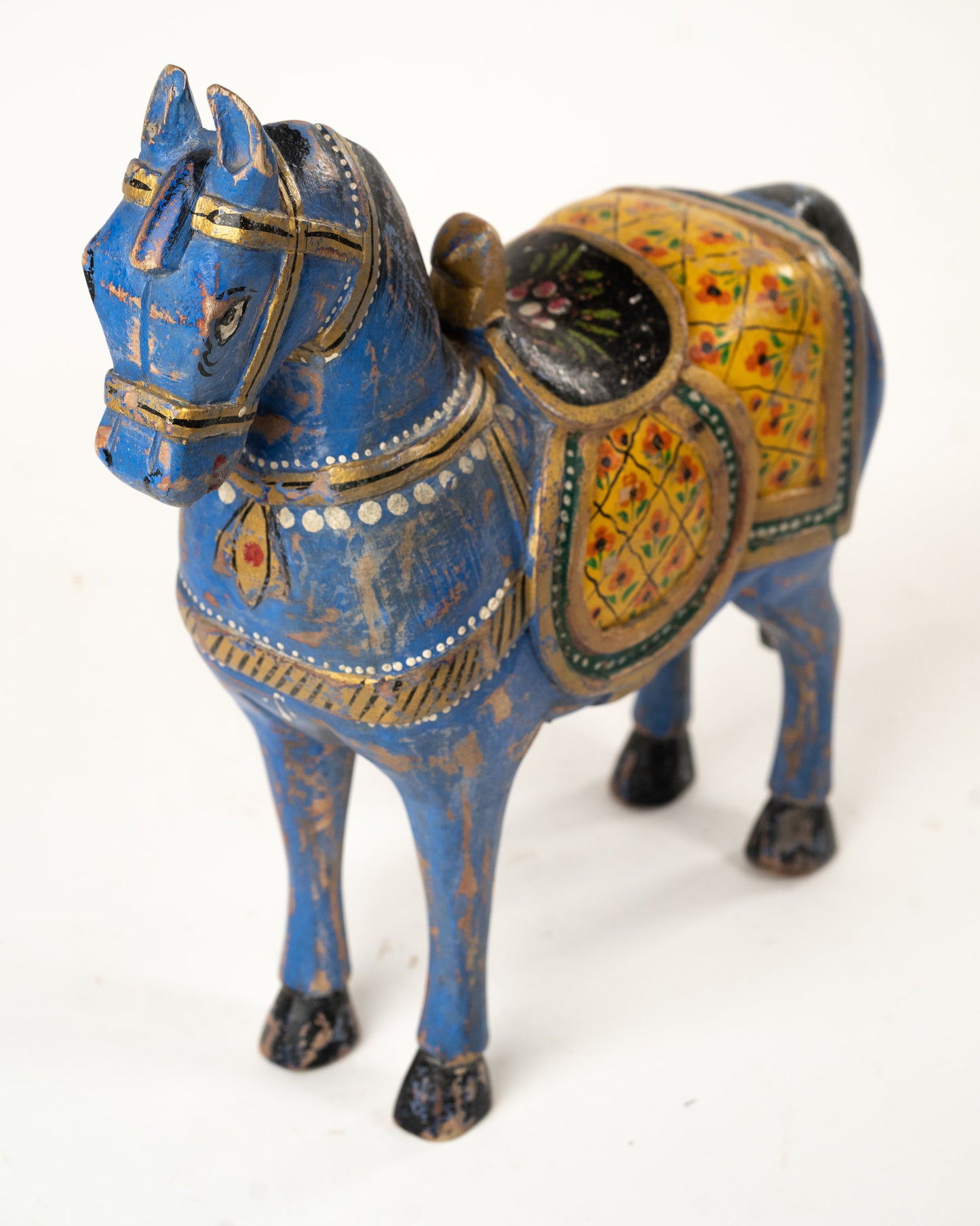 L'ÎLE BLEUE - CHEVAL BOIS PEINT MAINS 2