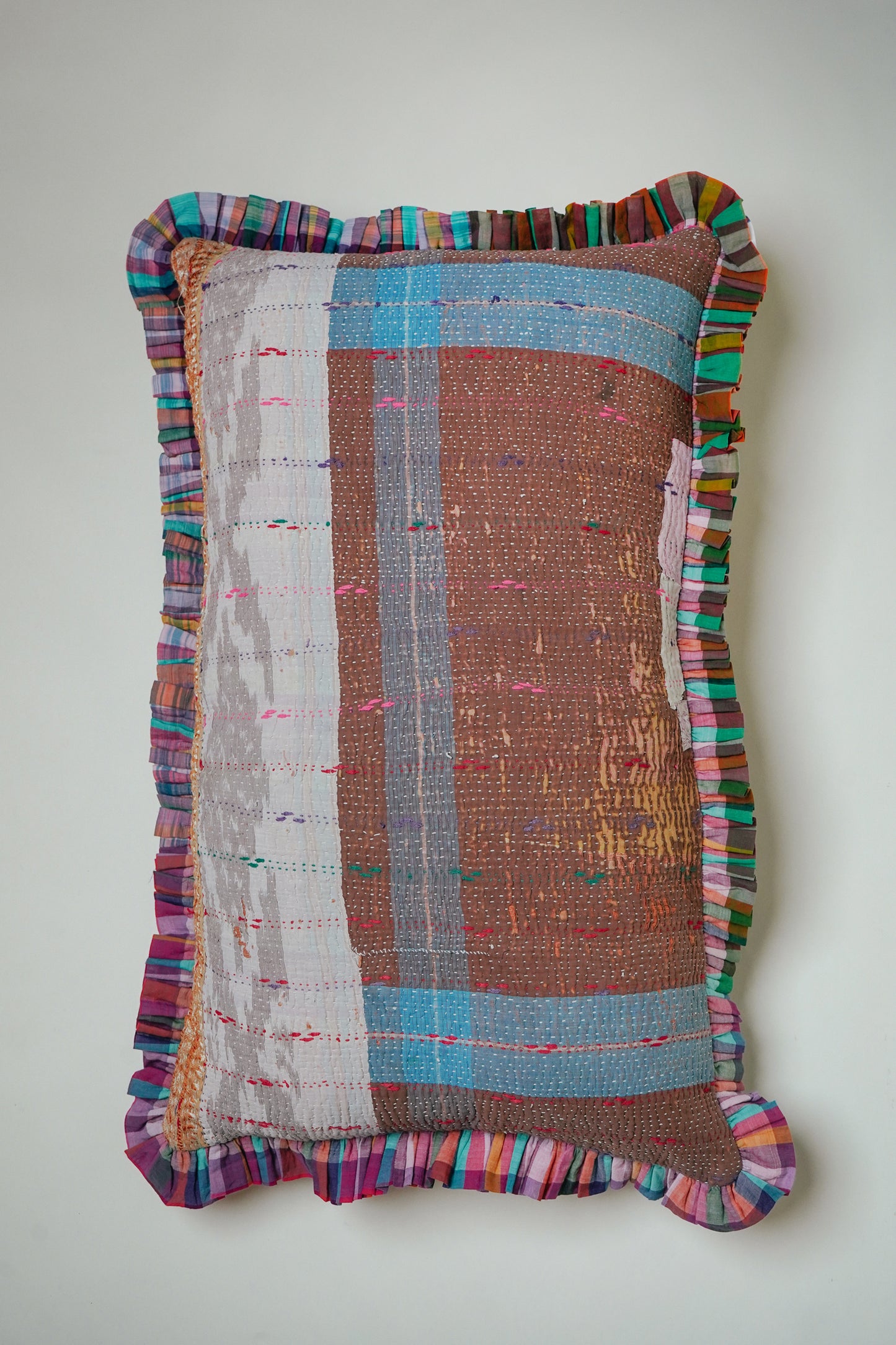 L'ÎLE BLEUE - Housse de Coussin Kantha 1