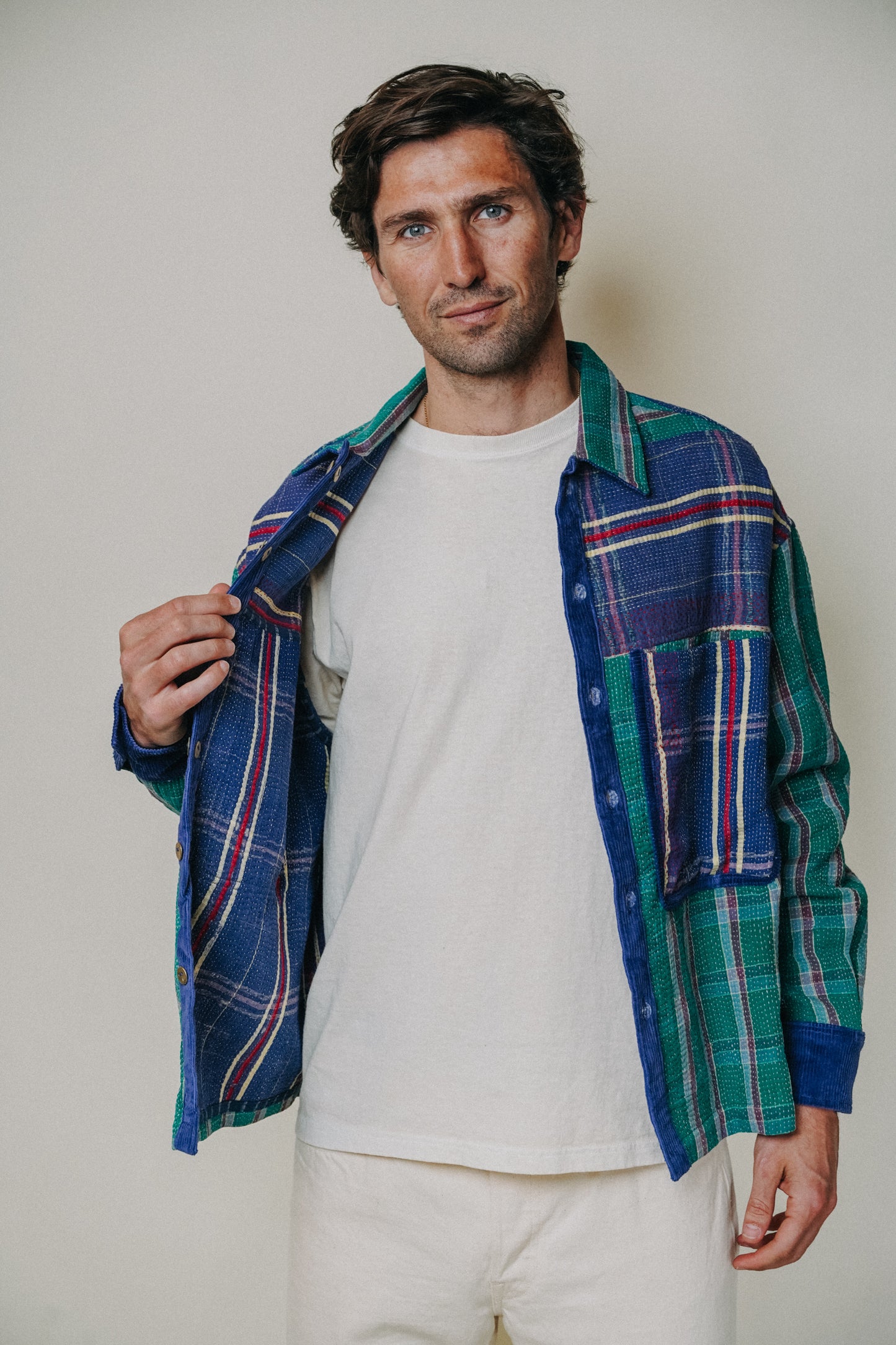 L'ÎLE BLEUE - Veste Kantha Corduroy