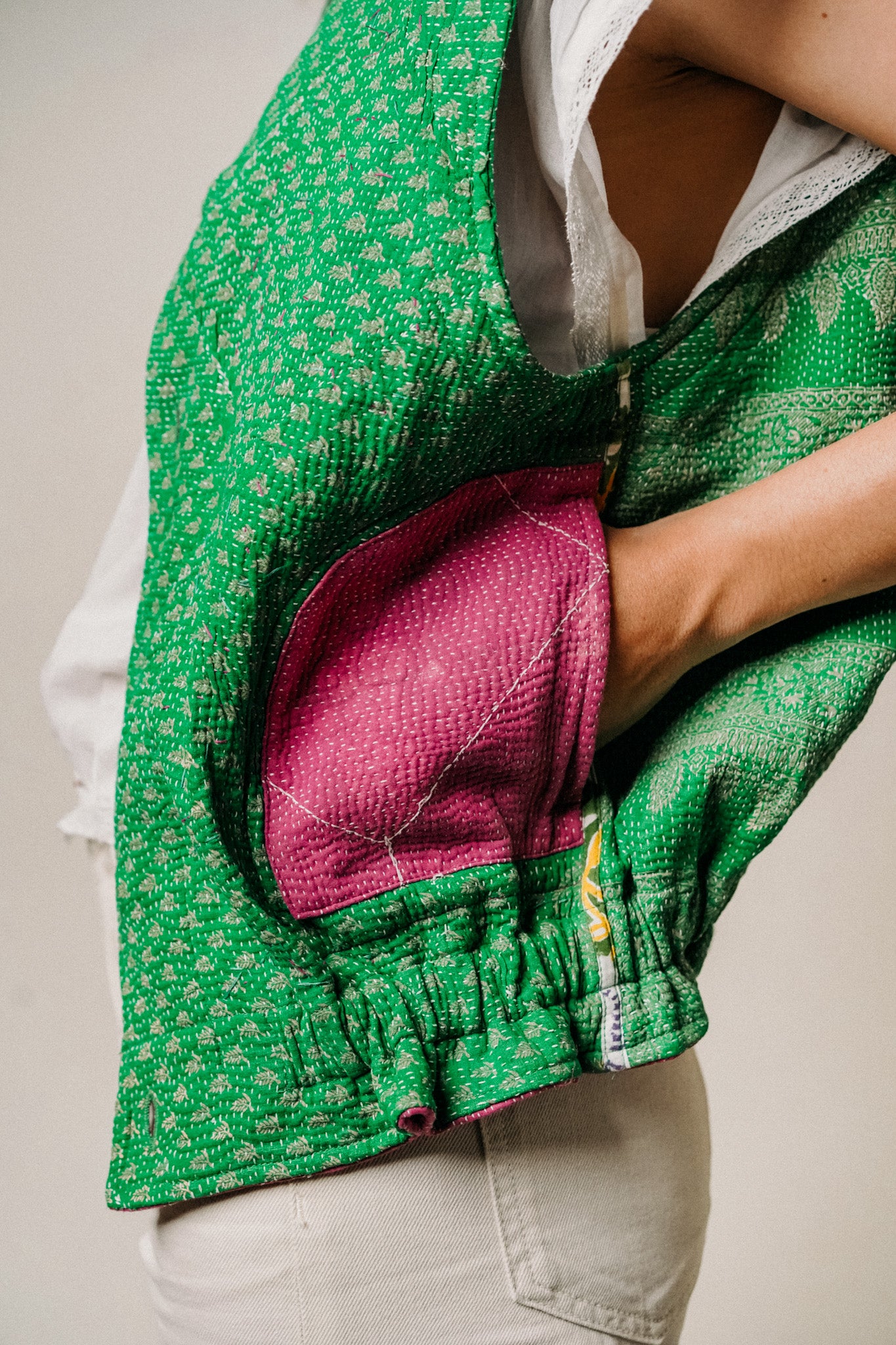 THE BLUE ISLAND - Kantha Sequin Vest