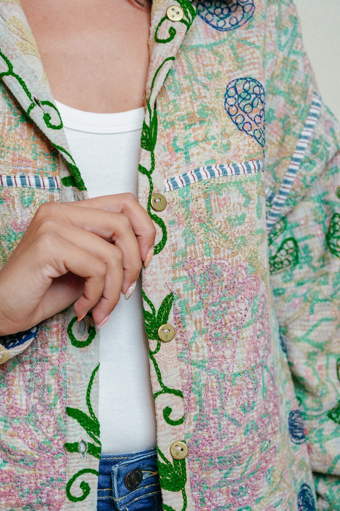 THE BLUE ISLAND - Suzani Kantha Jacket 16