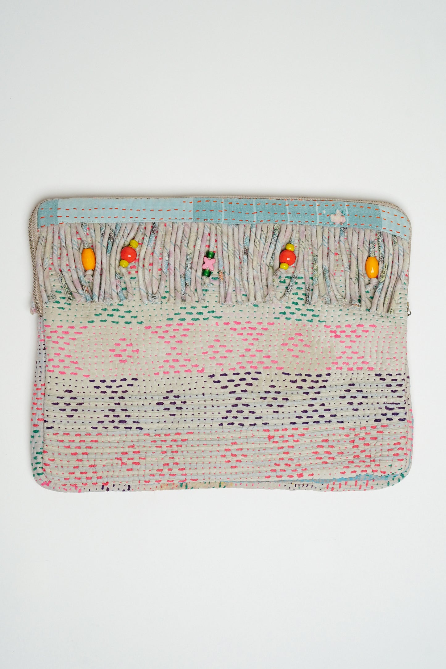 L'ÎLE BLEUE - Housse d'Ordinateur Kantha Franges