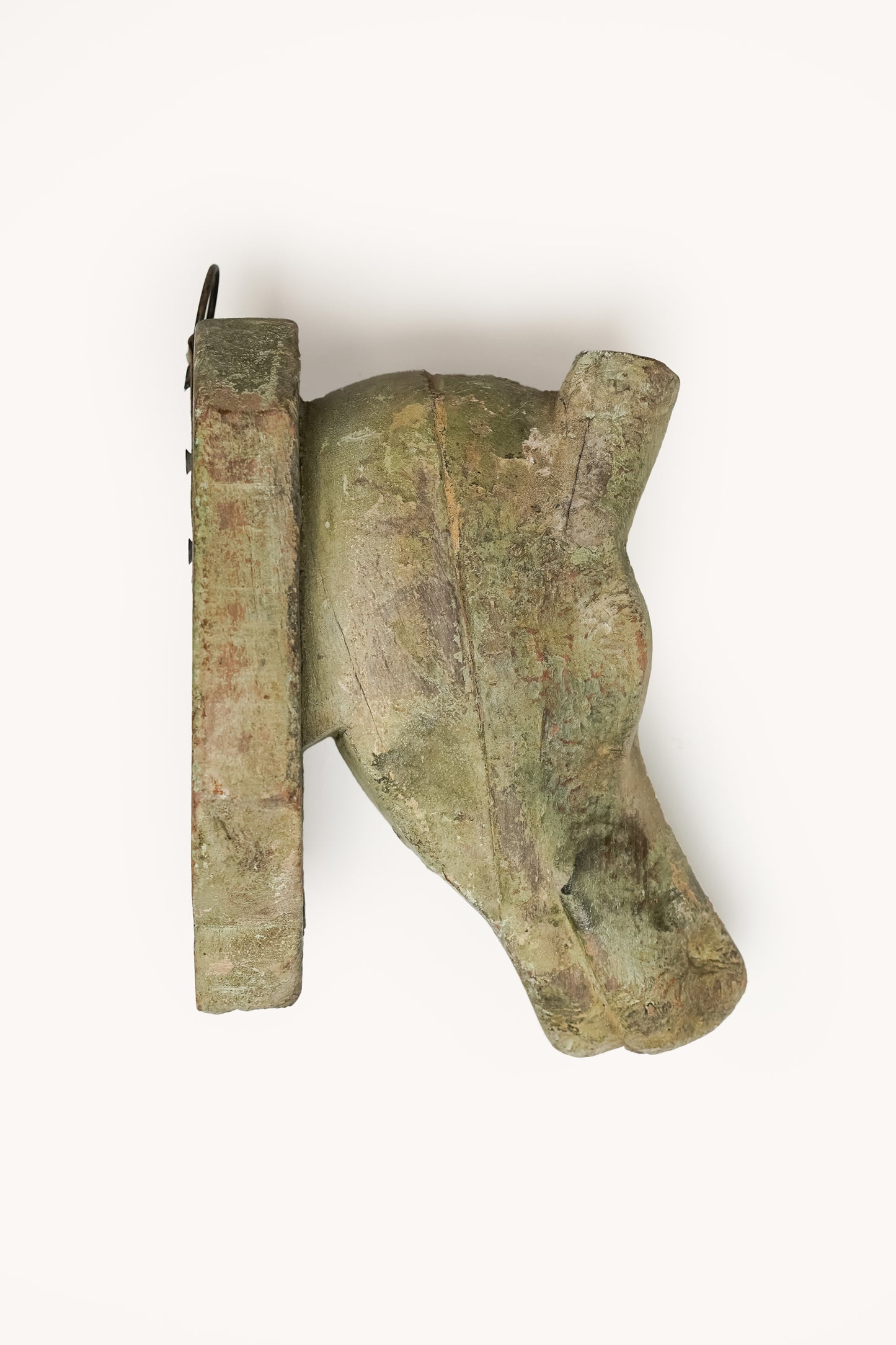 L'ÎLE BLEUE - TÊTE D'ANIMAL EN BOIS DE MANGUIER