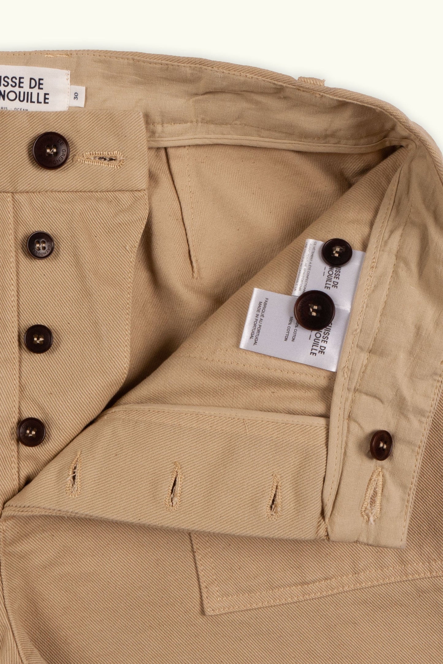 CUISSE DE GRENOUILLE - Pantalon Fatigue Beige