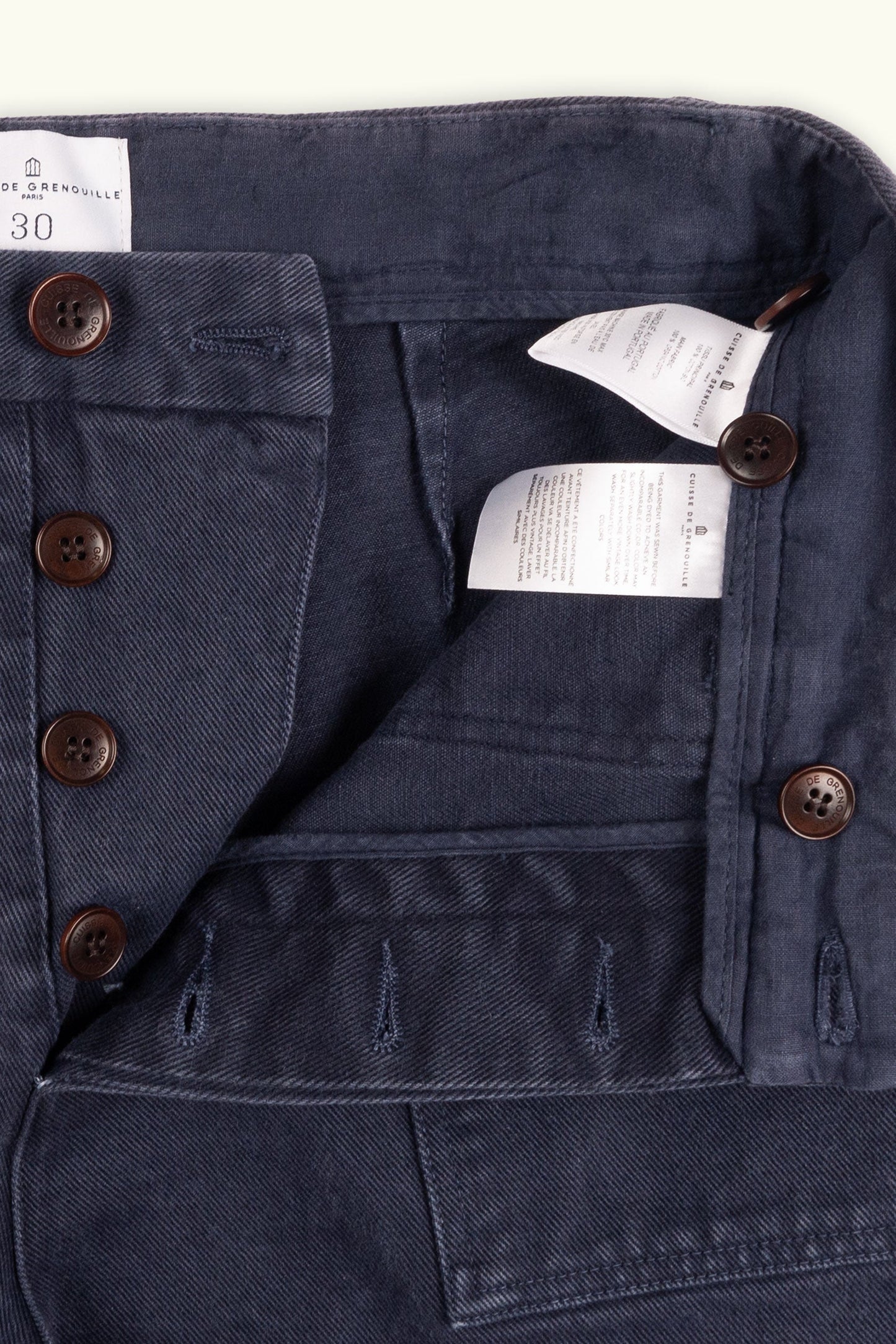 CUISSE DE GRENOUILLE - Pantalon Fatigue Bleu Délavé