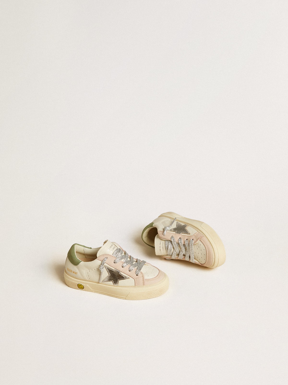 GOLDEN GOOSE - May White Pink Green