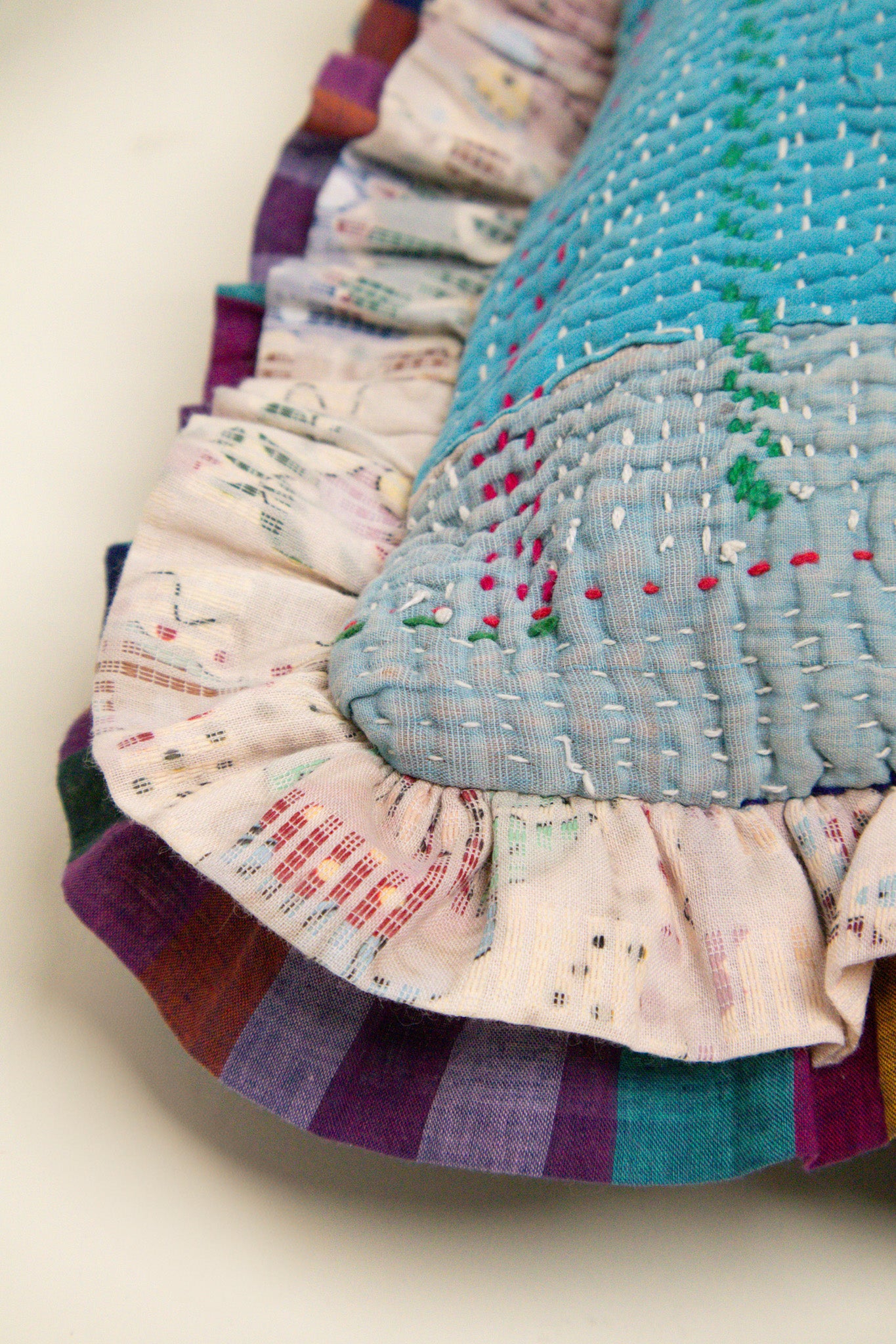 L'ÎLE BLEUE - Housse de Coussin Kantha Ocean