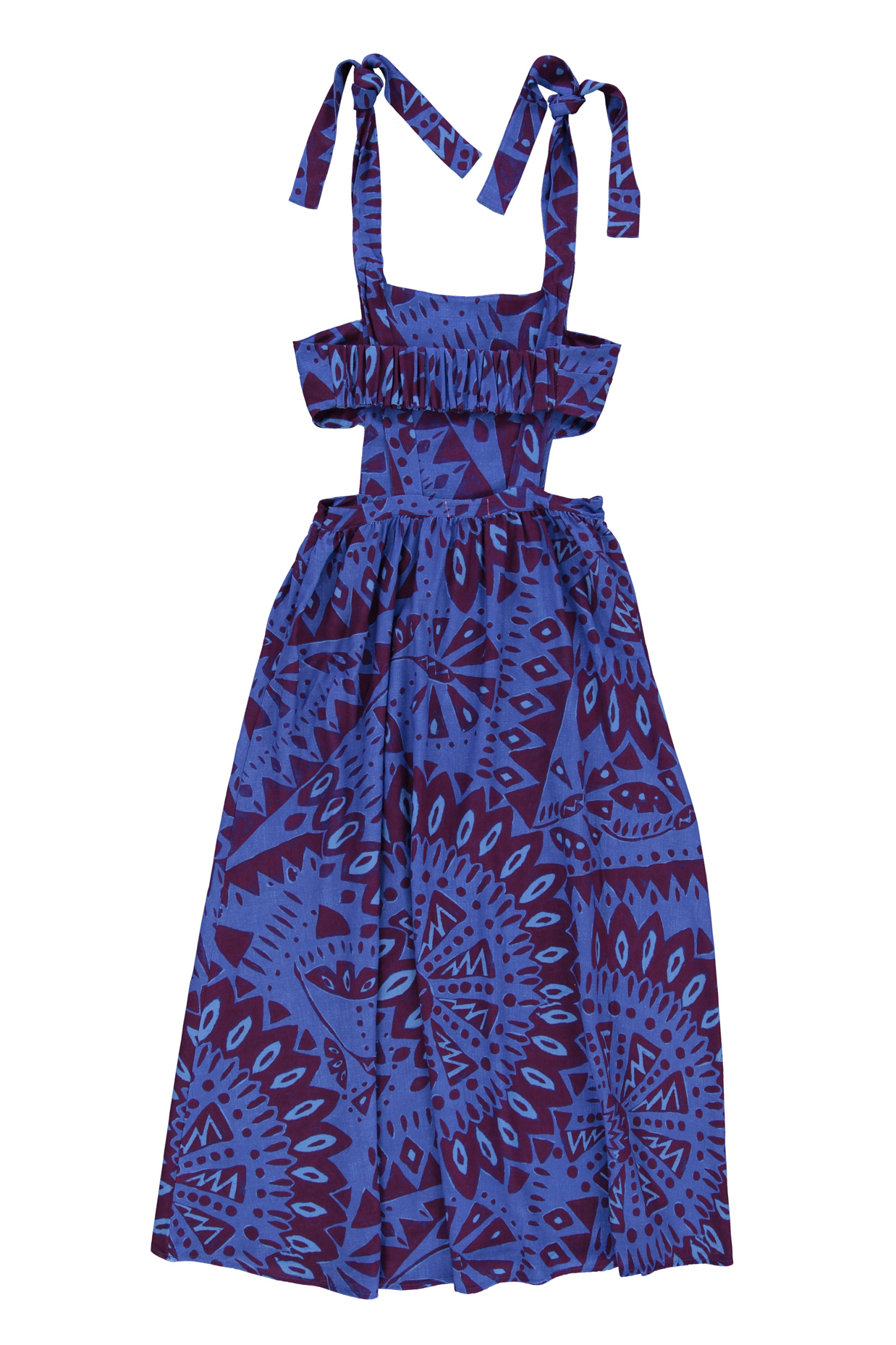SISTERS DEPARTMENT - Robe Longue Bleu & Bordeaux