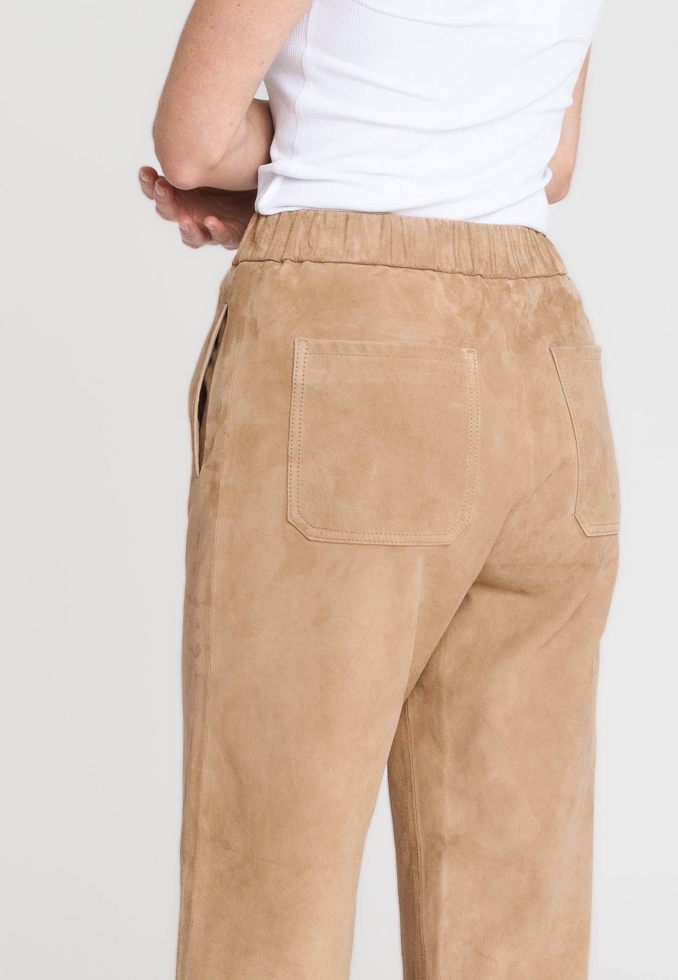 SERGE PARIENTE - PANTALON EN CHÈVRE BEIGE