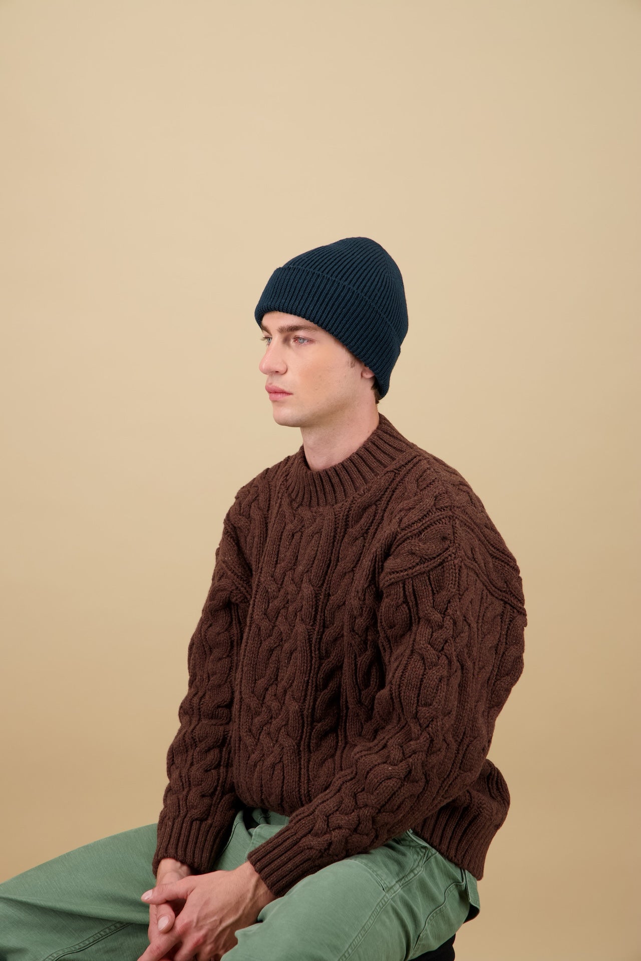 NITTO KNITWEAR - Bonnet Vert Bouteille