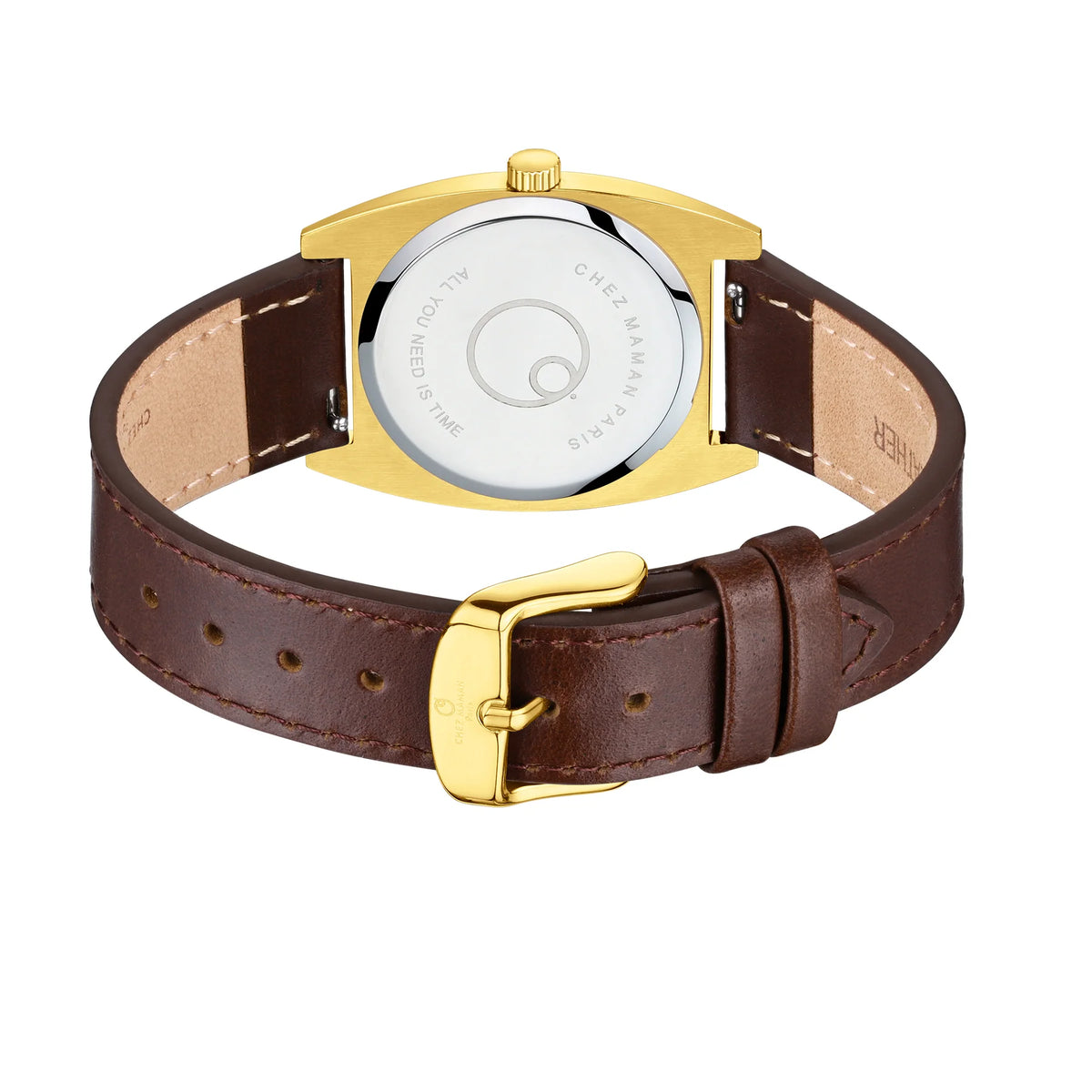 Montre Chez Maman La Phoenix Gold cuir marron, deuxième vue