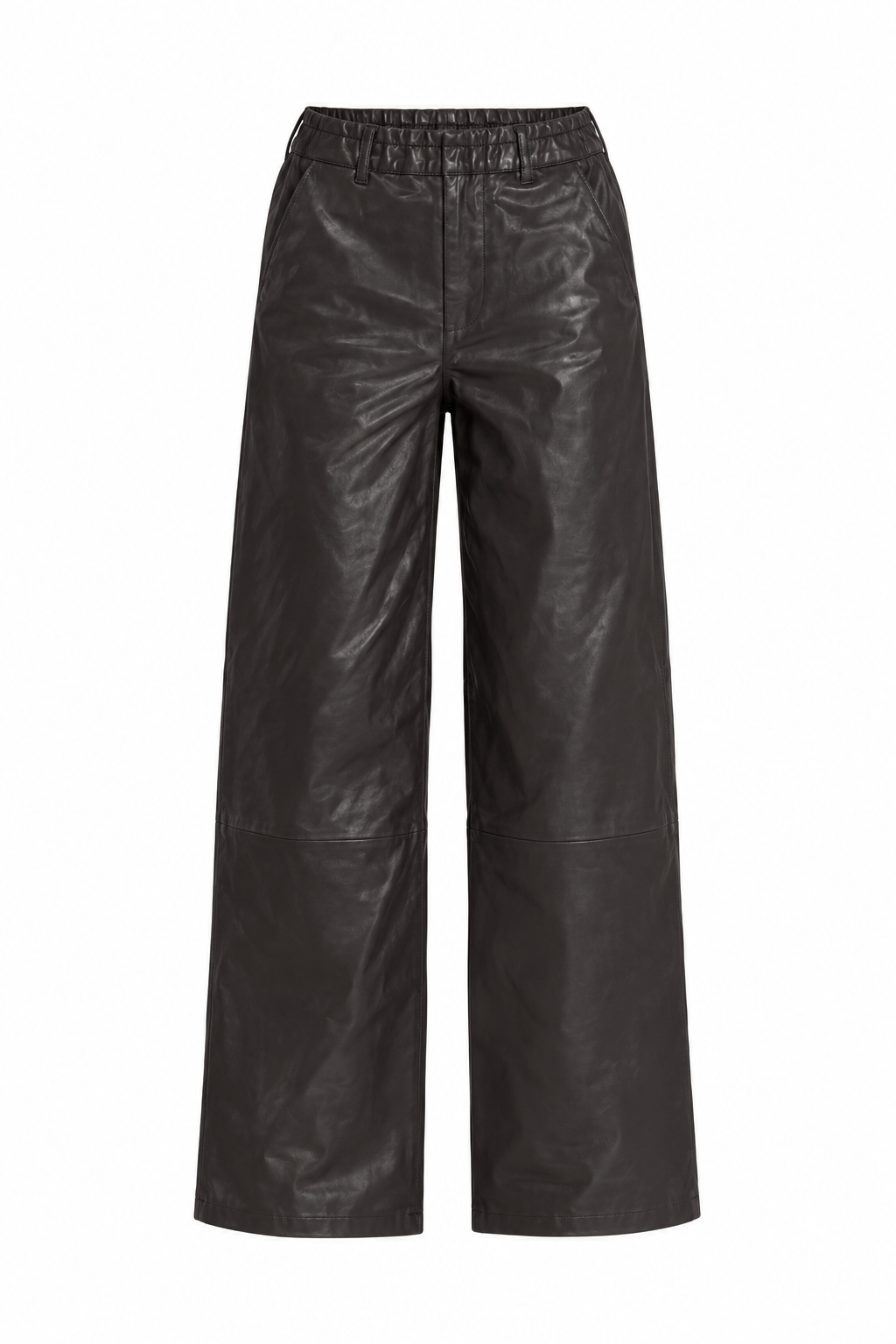 Pantalon femme en cuir Serge Pariente Eleonore brown, vue packshoot