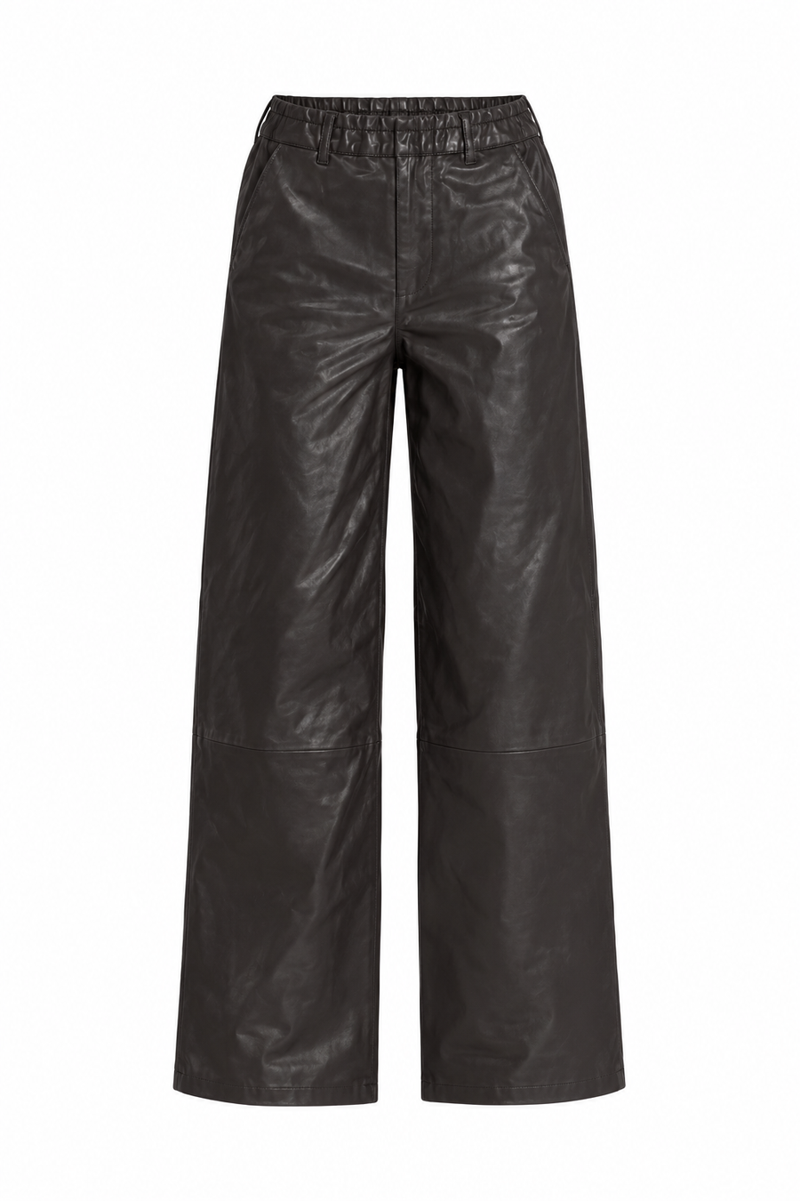 Pantalon femme en cuir Serge Pariente Eleonore brown, vue packshoot