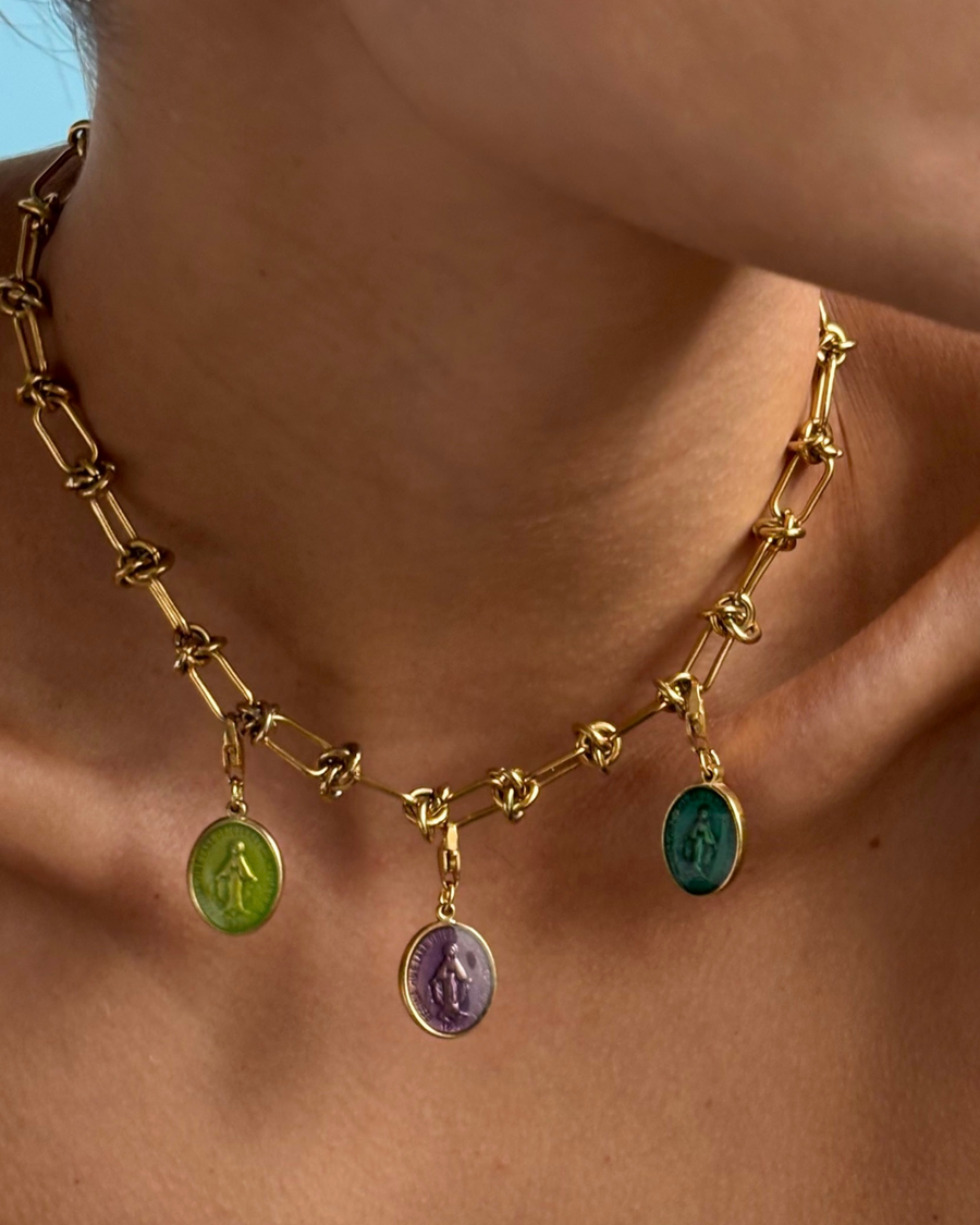 PALAS - Médaillon Madonne Glazed Purple