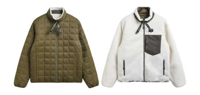 TAION - Reversible Boa Jacket Olive Ivory