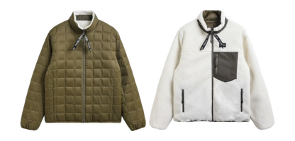 TAION - Reversible Boa Jacket Olive Ivory