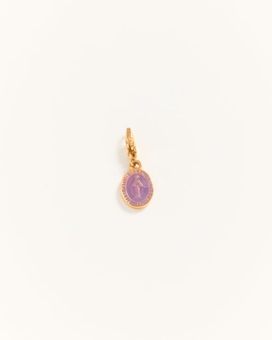 PALAS - Mini Médaillon Madonne Glazed Purple