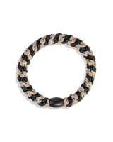 KKNEKKI - ÉLASTIQUE À CHEVEUX NOIR BEIGE GLITTER STRIPE