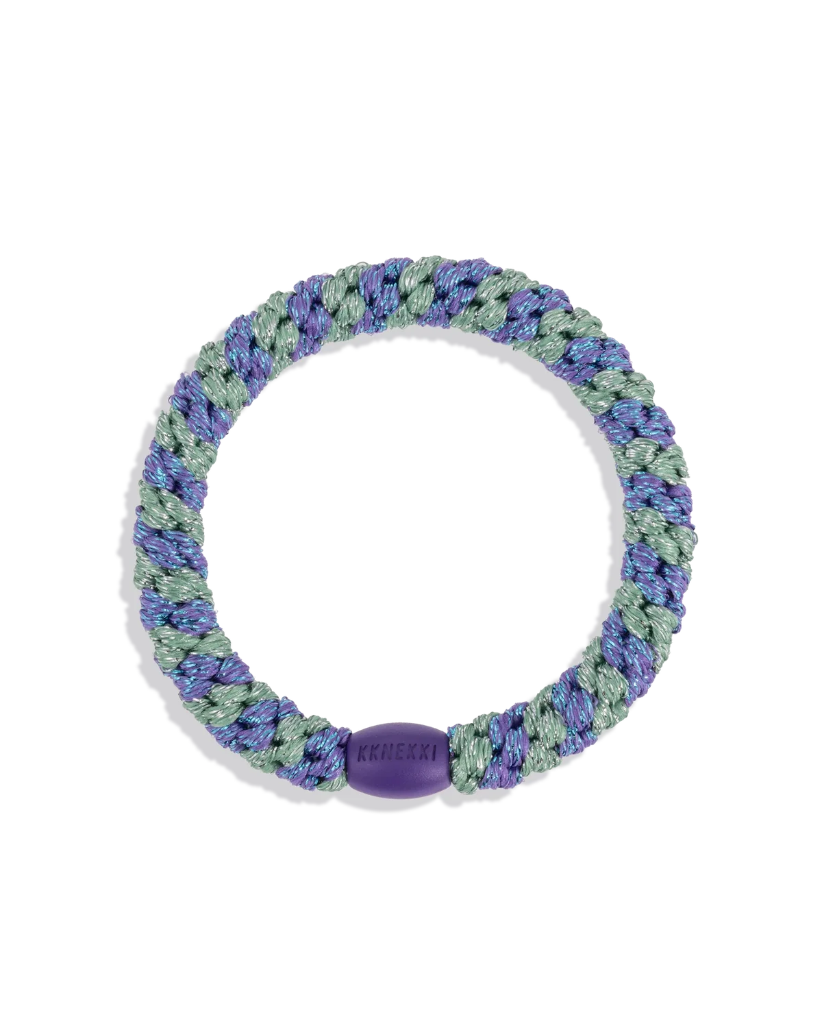Élastique à cheveux Kknekki Purple Green Glitter Stripe pour femme, vue principale