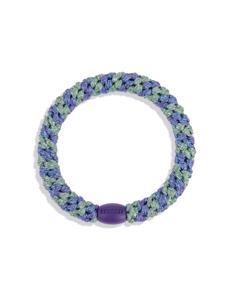 Élastique à cheveux Kknekki Purple Green Glitter Stripe pour femme, vue principale