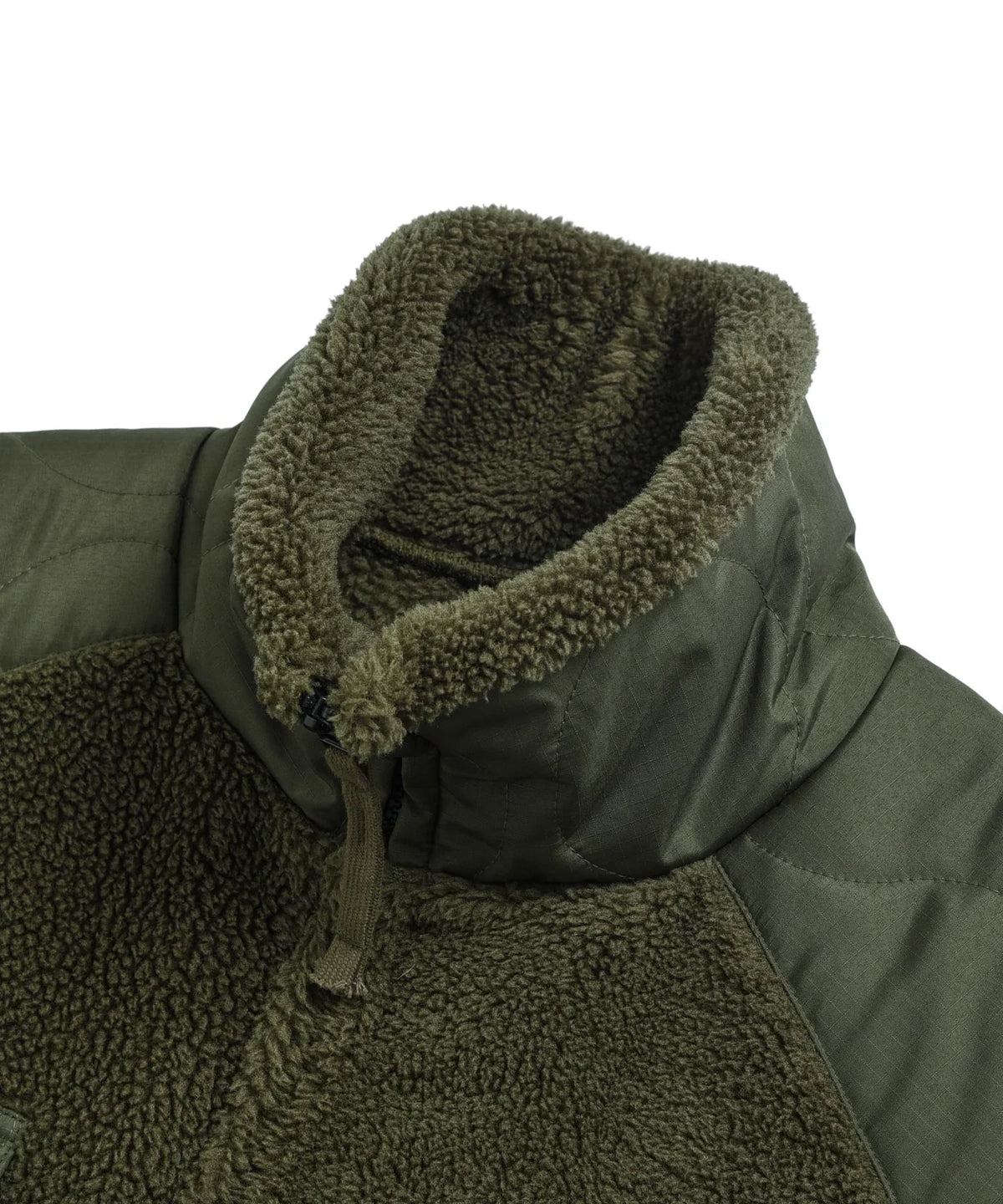 Veste polaire Taion Military col montant olive, troisième vue