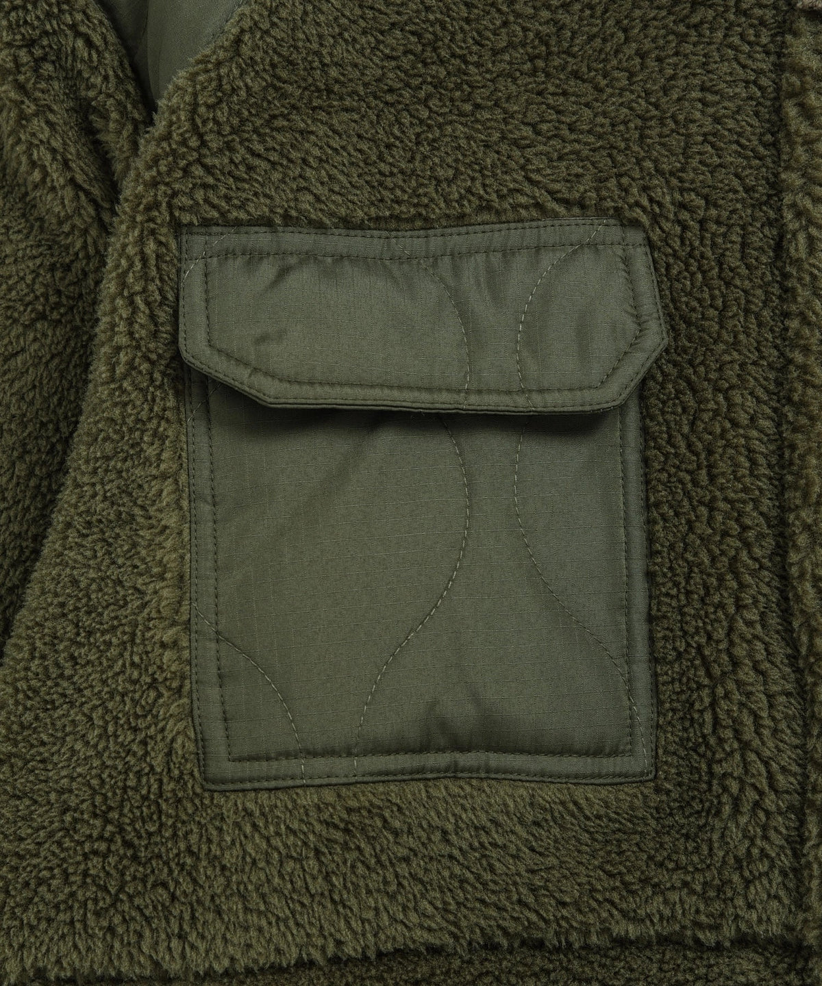 Veste polaire Taion Military col montant olive, sixième vue