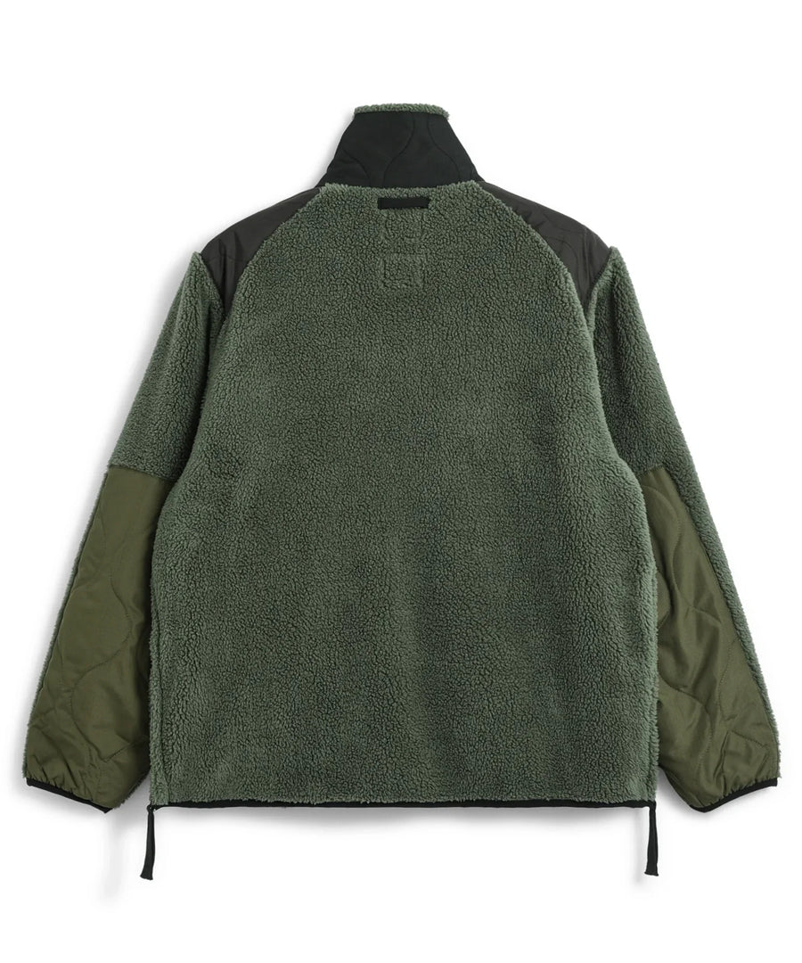 Veste polaire Taion Military col montant olive, deuxième vue