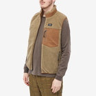 TAION - Brown Reversible Boa Vest Jacket