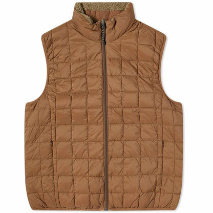 TAION - Brown Reversible Boa Vest Jacket