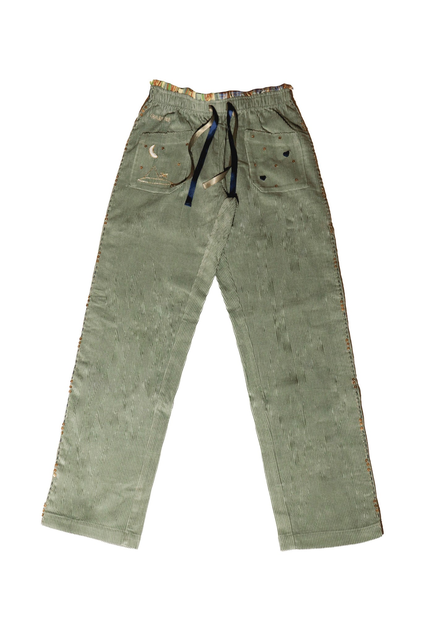 L'ÎLE BLEUE - BOUBOU CHARLINE BRODÉ VERT