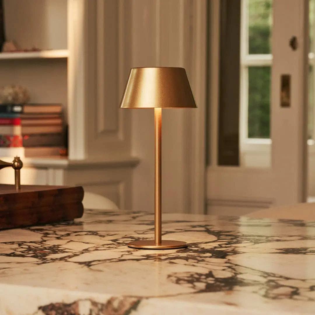 Lampe sans fil Milou dorée Tavellio, autre angle