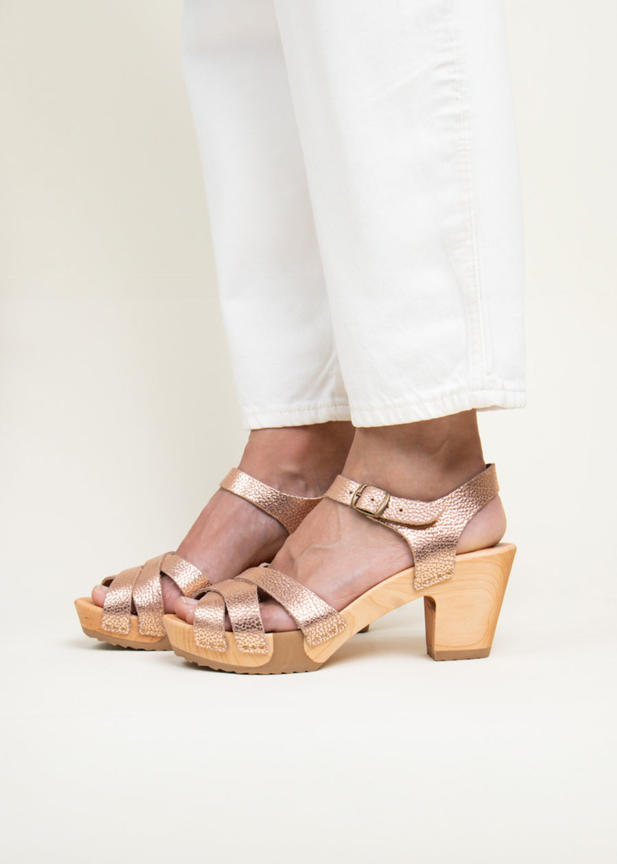 BOSABO - Mules À Talons Angie Rose Gold