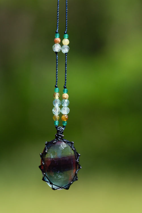 RAKHI ME - Collier Petit Talisman Aqua Fluorite