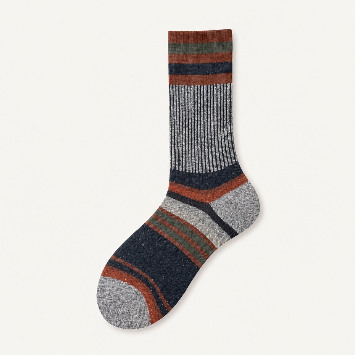 Chaussettes femme Alto Milano Chapo rayées coloris gris, vue principale