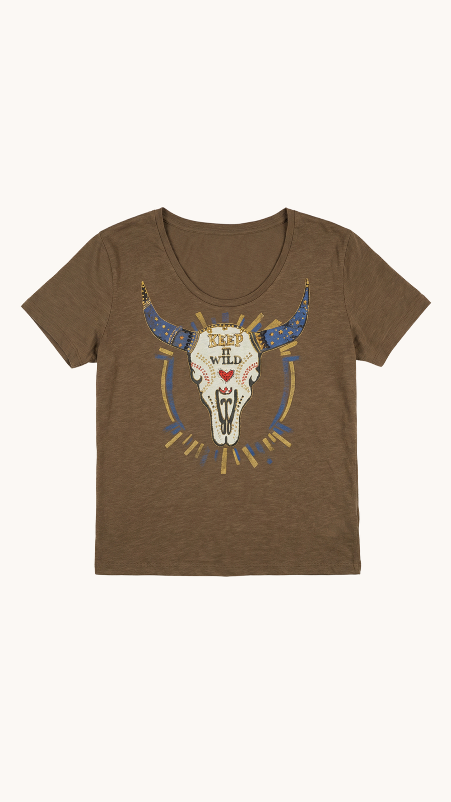 LÉON & HARPER - T-shirt Tizia Cow Cow Brown