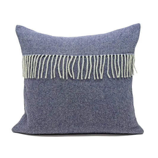 GIARDINO SEGRETO - HOUSSE DE COUSSIN EN LAINE BLEU NUIT