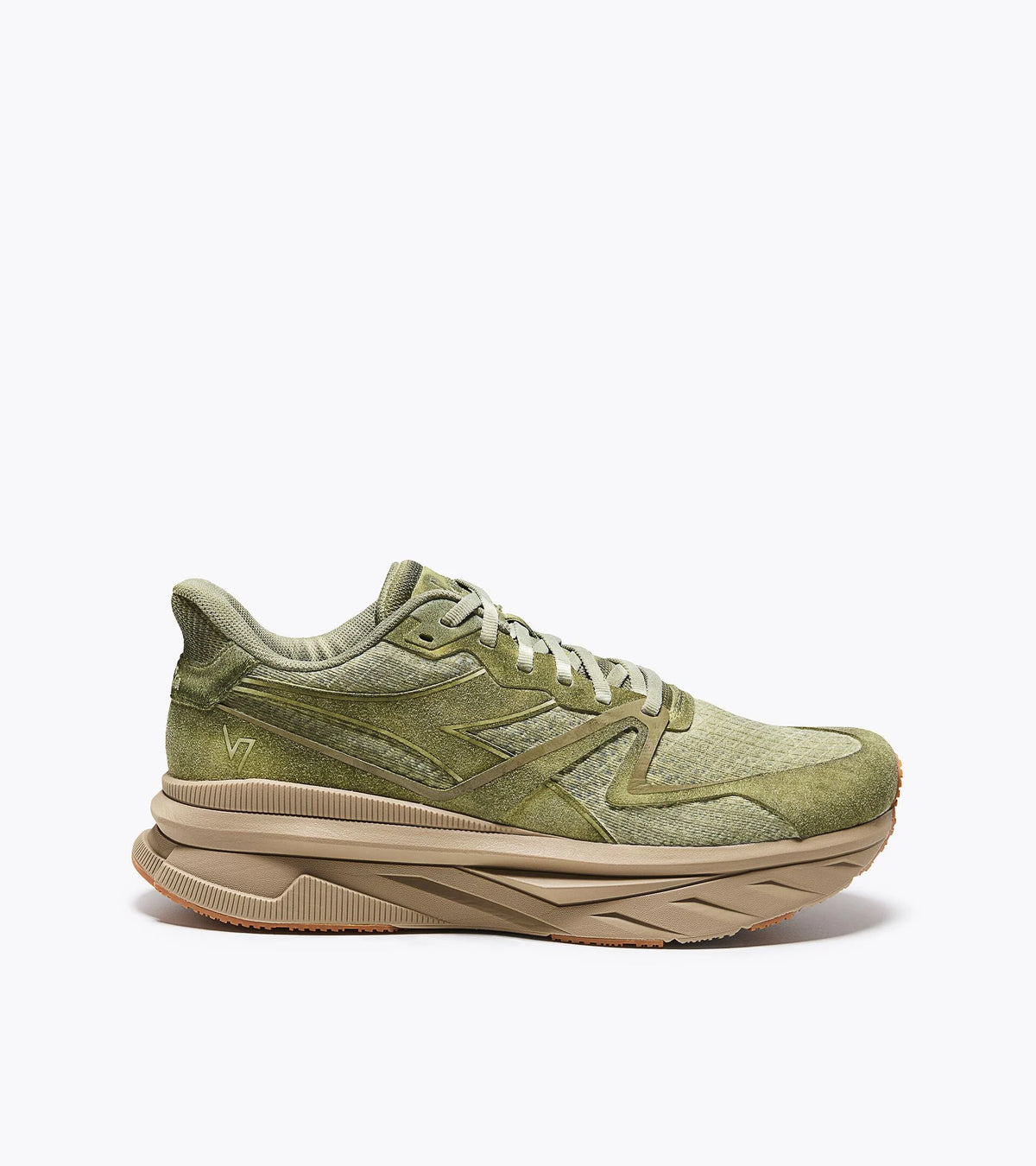 Baskets homme Diadora V7000 Dip Dye vert nénuphar vues de profil
