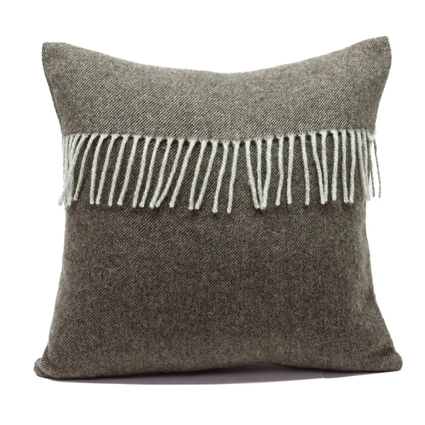 GIARDINO SEGRETO - HOUSSE DE COUSSIN EN LAINE MARRON