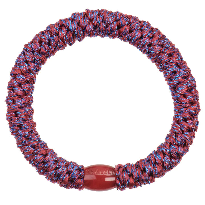 Élastique à cheveux Kknekki Bordeaux Blue Glitter bordeaux et bleu