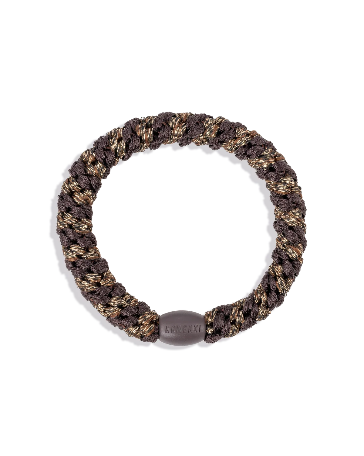 Élastique à cheveux Kknekki Brown Coffee Glitter Stripe brun café