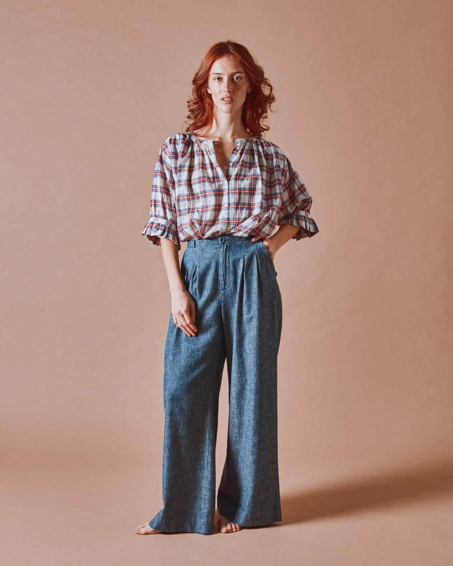 EMILE ET IDA - BLOUSE KHADI À CARREAUX