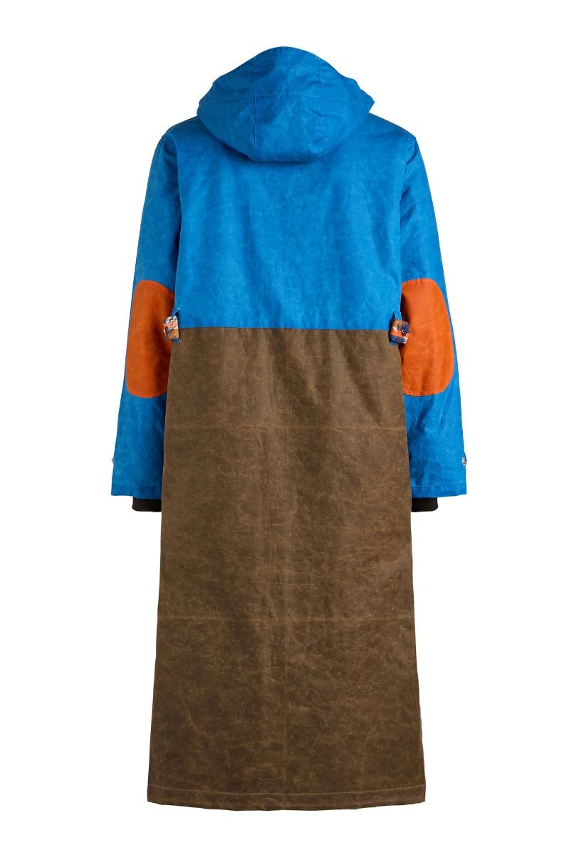 Parka femme Manifattura Ceccarelli Native longue bleu et orange, cinquième vue