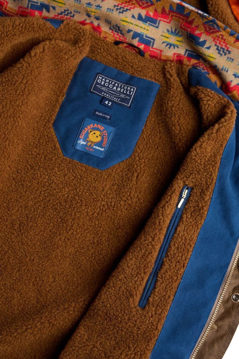 Parka femme Manifattura Ceccarelli Native longue bleu et orange, quatrième vue