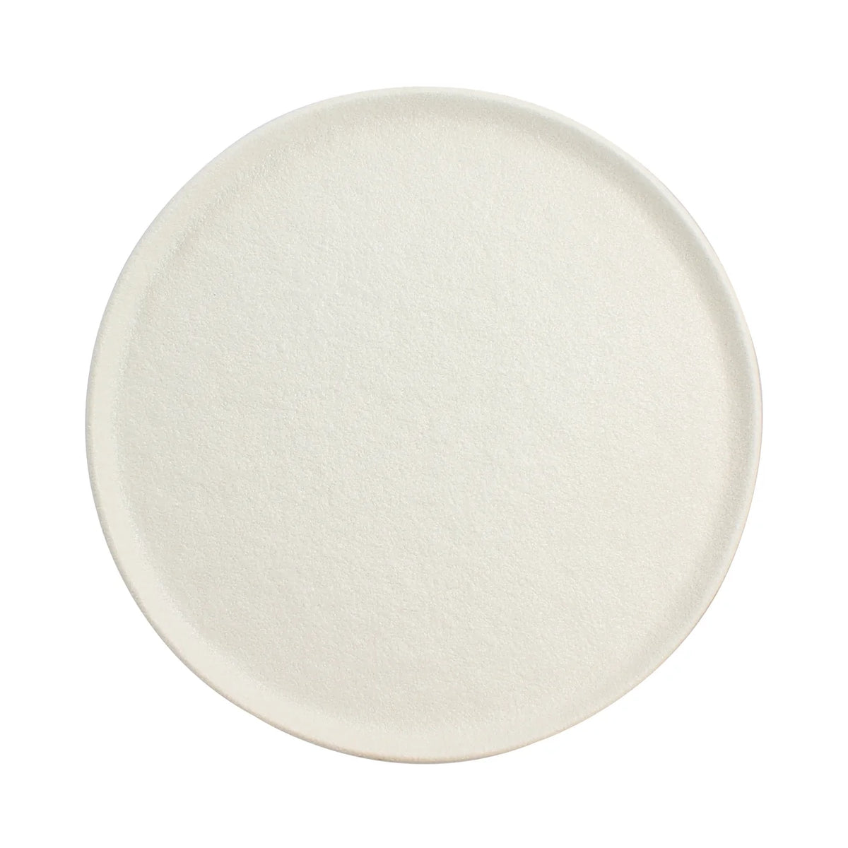 Assiette plate Snowstack Ogo Living en grès blanc mat, vue principale