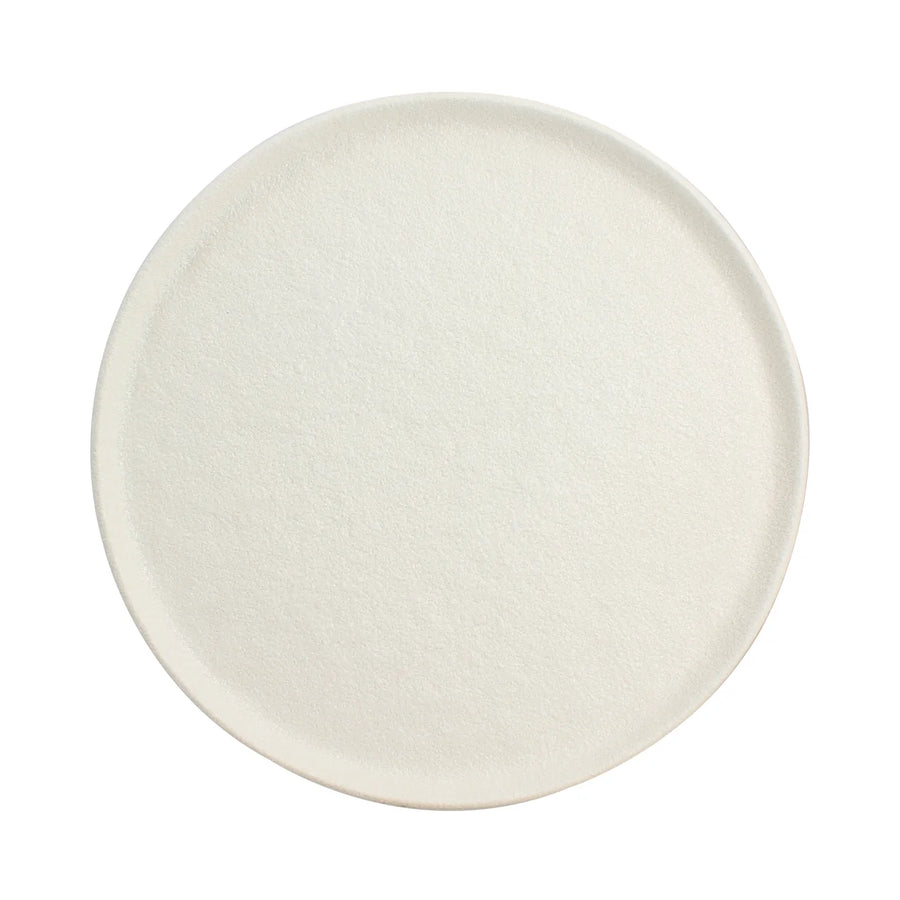 Assiette plate Snowstack Ogo Living en grès blanc mat, vue principale