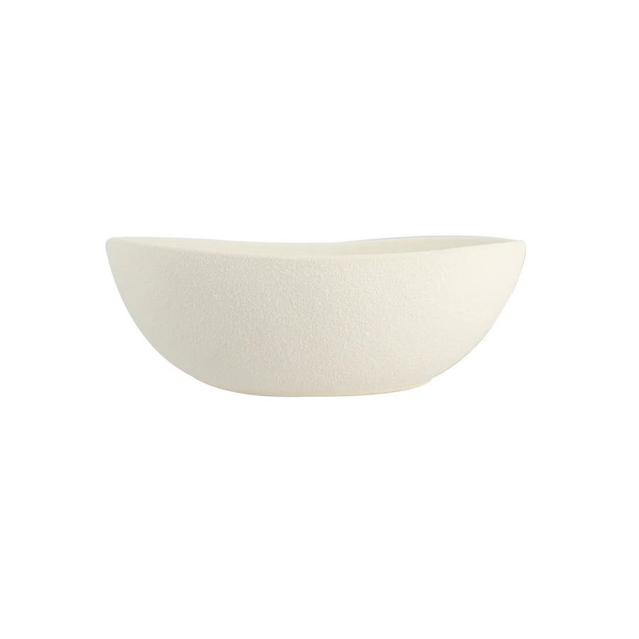 Assiette creuse Snowstack Ogo Living en grès blanc mat, vue principale